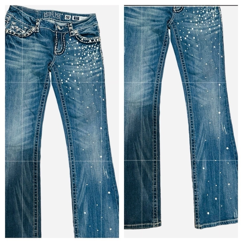 Miss Me Jeans Handcrafted w over 350+ Swarovski Crystals Size 27 Irene Boot Cut